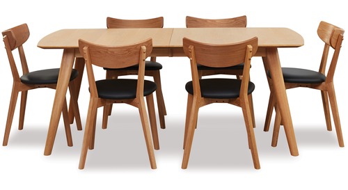 Rho Extension 1500 Dining Table & Pero Chairs x 6 